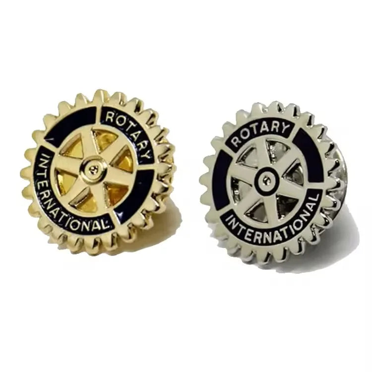Metal Club Pin Crafts Manufacturers Gold Round Rotary International Metal Enamel Badge Rotary Lapel Pin