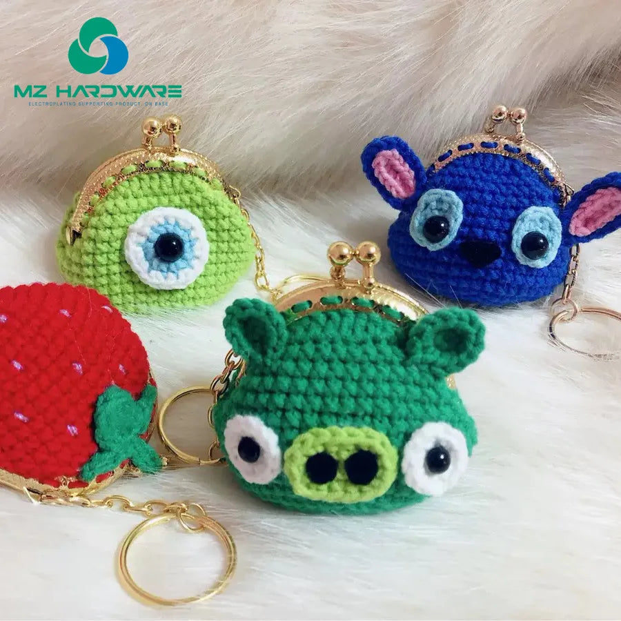 MZ 5cm Arch Embossed Clutch Frame Small Wholesale Metal Purse Frame Clip Handle Key Ring for Coin Purse Bag Making DIY Craft