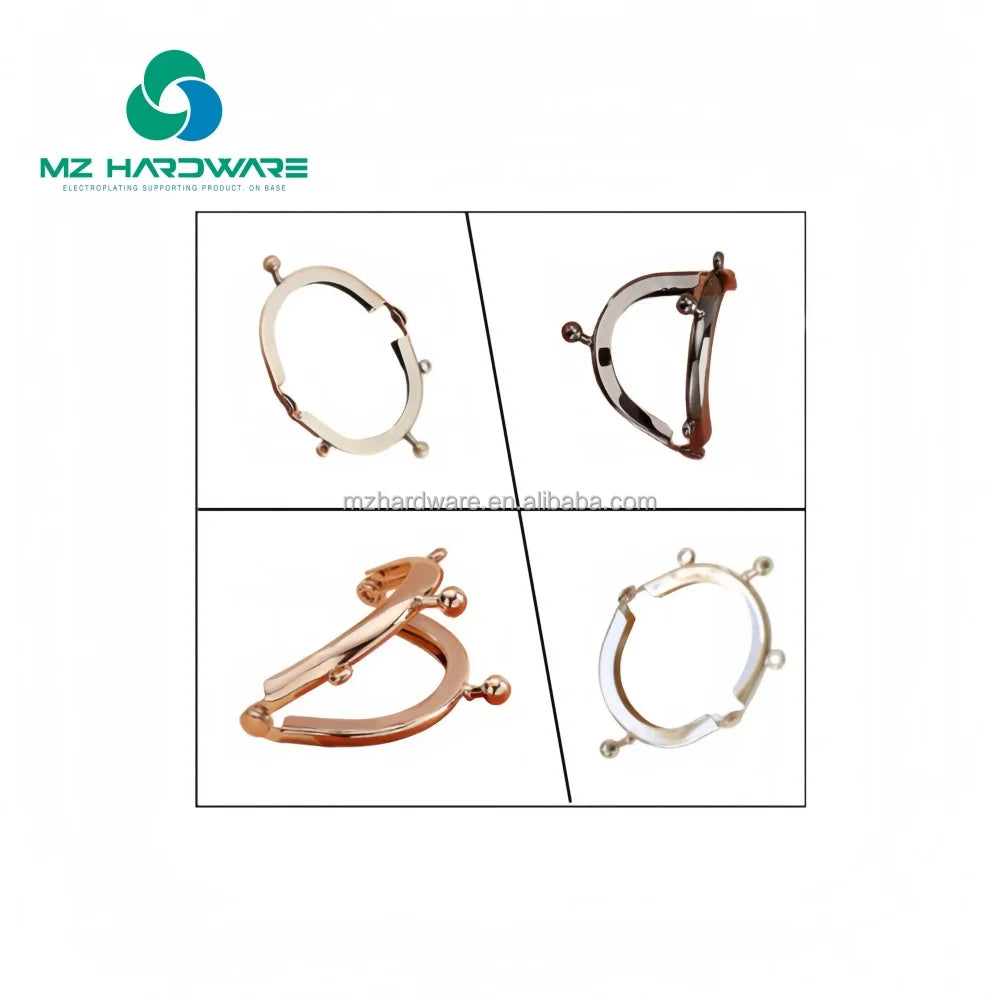 MZhardware Vintage Professional Mini Purse Frame with 5cm Bag Strap Steel Plate Connector Handles Other Bag Parts & Accessories