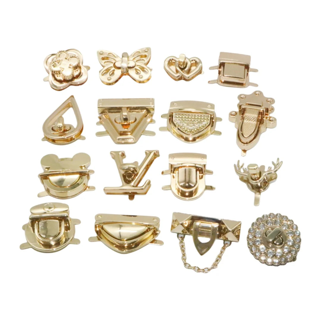 DIY Twist Turn Lock and Leather Belt Accessory Turn Lock Handbag Closure Hardware Metal Hardware for Handbag Making