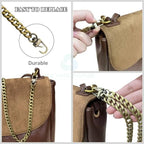 DIY Bag Accessories Iron Flat Chain Strap Purse Straps with Metal Buckles Shoulder Cross Body Replacement Straps