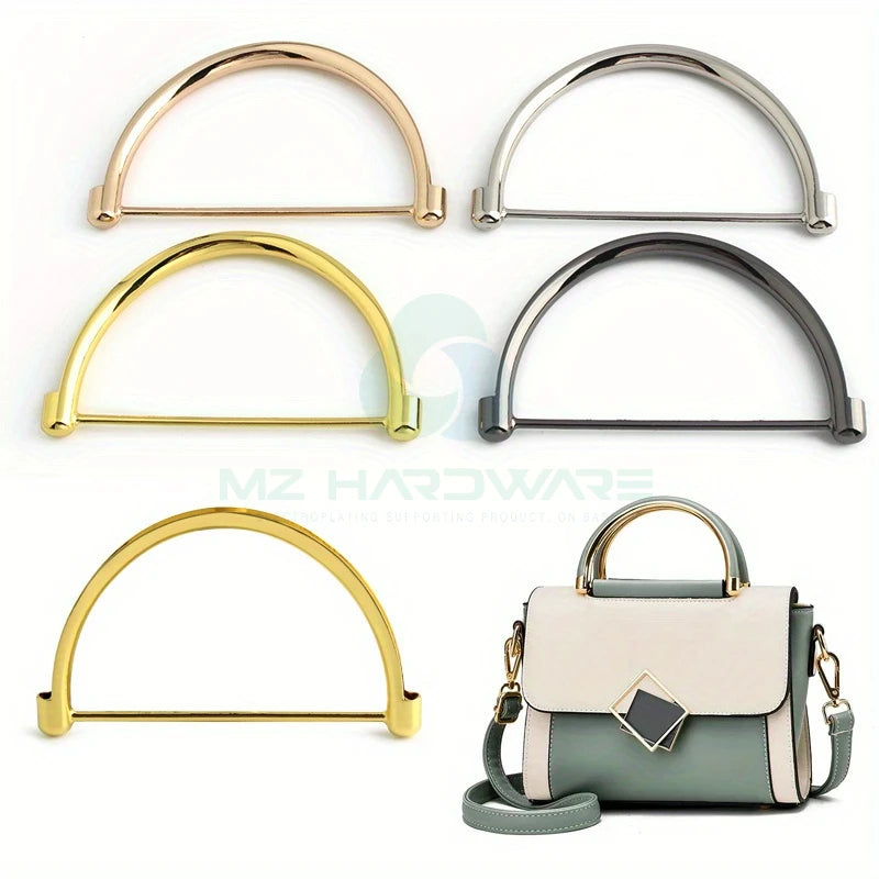 MZhardware Purse Frame Half-Round Handbag Handle Frames Zinc Alloy U-Shaped Purse Handles for DIY Wallet Making Crossbody
