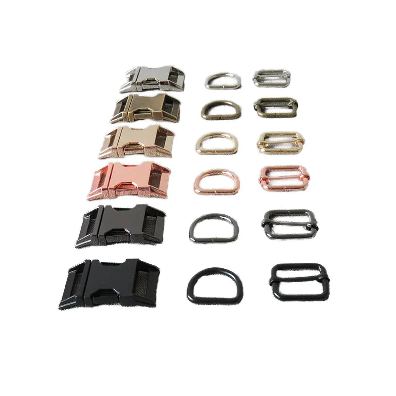MZ 25mm Heavy Metal D Ring Adjuster Belt Straps Slider Release Buckle Clasp for Pet Dog Collar Necklace DIY Accessories 3Pcs/Set