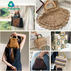 D-Shape Handmade Beach Bag Crochet Handbags Purse Handles Replacement Bag Handles for Straw Purse Special Bag Parts Accessories