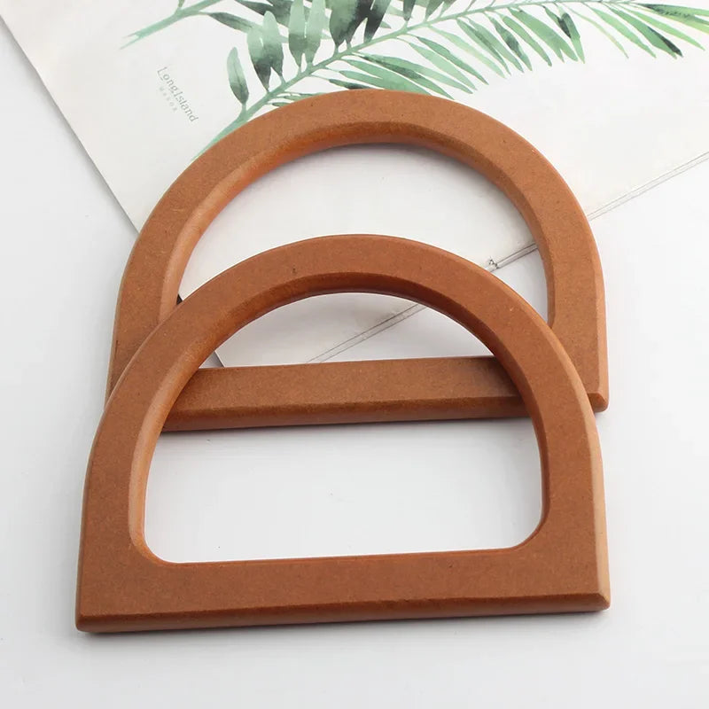 Spot Package Simple and Stylish Wooden Handle D-shaped Handle Replacement Parts DIY Wallet Handbag Handcraft Bag Handle