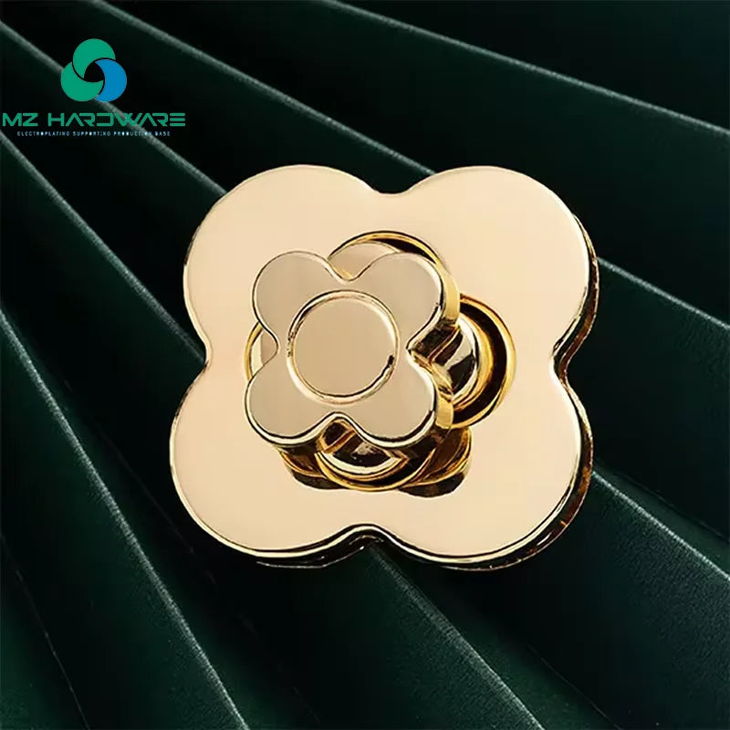 Handbag Accessories Bag Flower Shape Bag Locks and Clasps Decoration Twist Lock for Handbag Leather