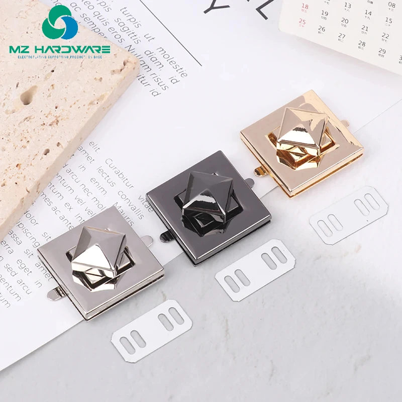 MZhardware Square Shape Clasp Turn Lock Twist Locks for DIY Women Bag Messenger Handbag Purse Hardware Luggage Bags Accessories