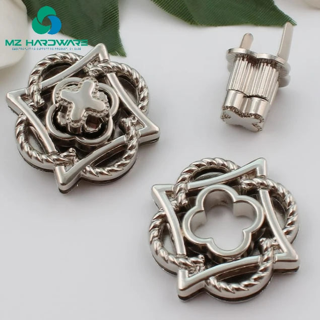 Gold Die-cast Lock for Luggage and Bag Hardware Accessories, Flower Lock, Petal Lock, Bag and Handbag Lock Buckle Hardware Auxil