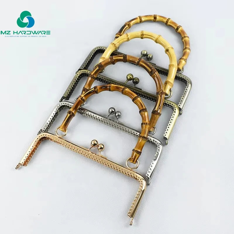 MZhardware High Quality Handle Square Purse Frame Bag Hardware Accessories DIY Handmade Wallet Woven Material Bamboo Handle