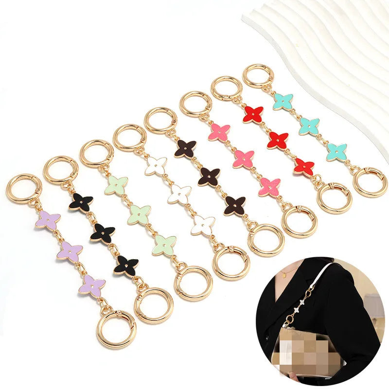 Fashion Women's Bag Shoulder Strap Cross Body Extension Chain Metal Four-Leaf Replacement Handbag Chain