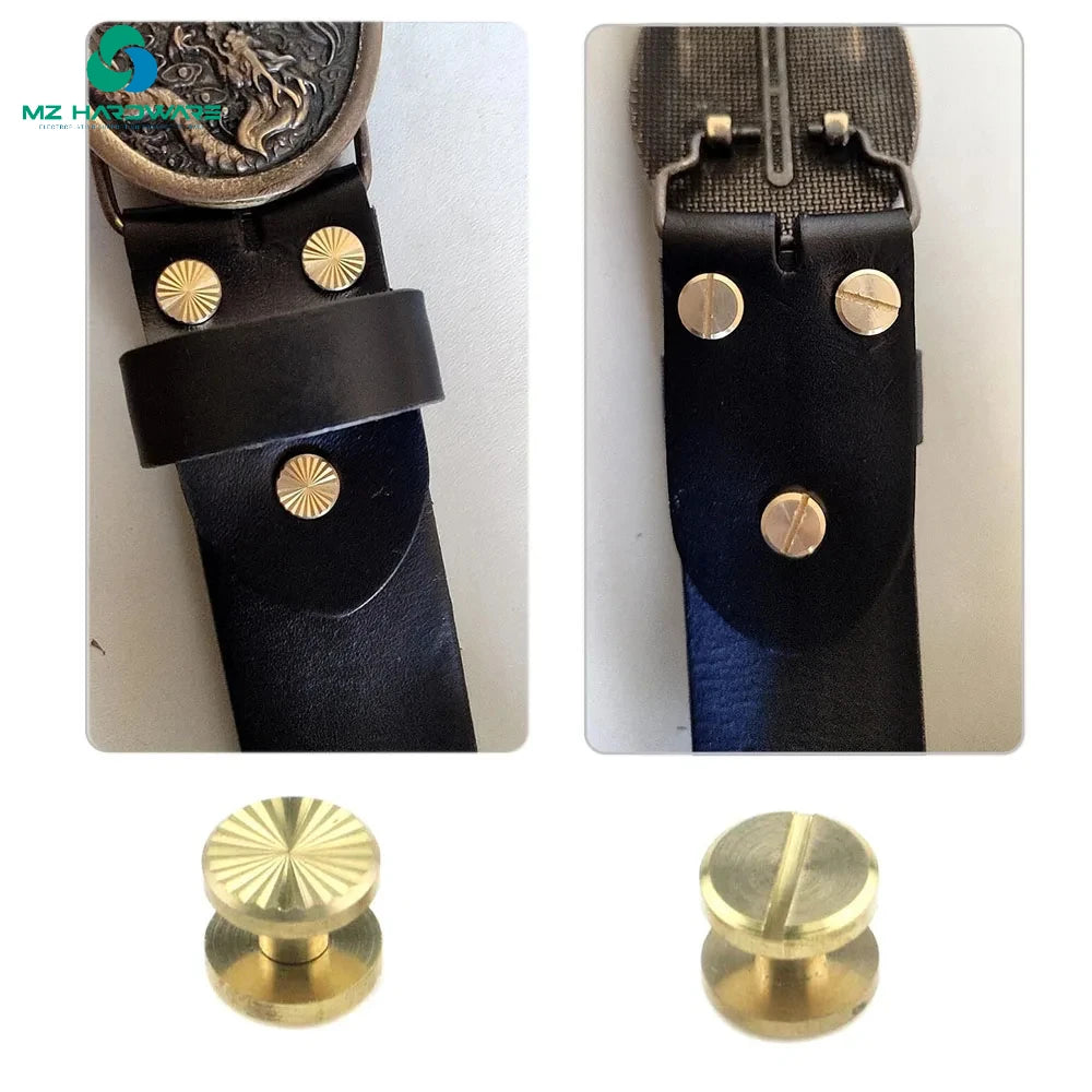 MZhardware Stainless Steel Chicago Screw Slotted Dome Cap Brass Leather Screw Binding Chicago Book Rivet Belt Male Female