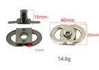 Custom Purse Twist Locks for Bags Shiny Gold Metal Bag Lock Handbag Metal Turn Lock for Women Bag