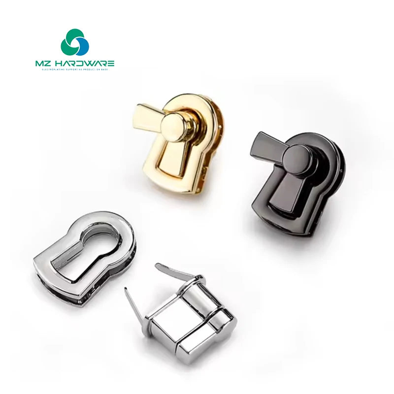 Fashionable Decoration Clip Purse Closure Alloy Turn Lock Metal Square Bag Lock Twist Lock for Handbags
