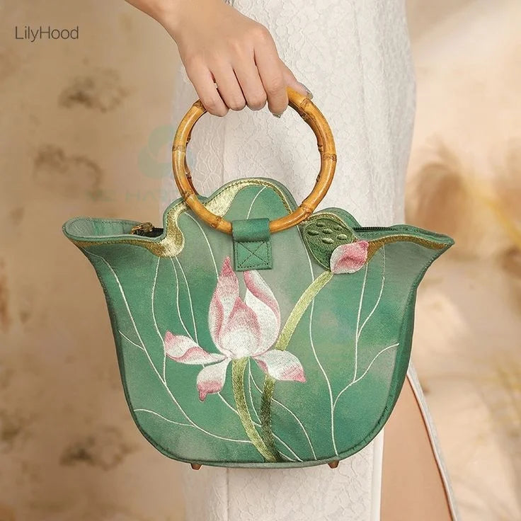 MZhardware Classic Bamboo Wooden Handle U-Shaped Hardware Luxury Woven Accessory for Bag DIY Accessories Purse Frame