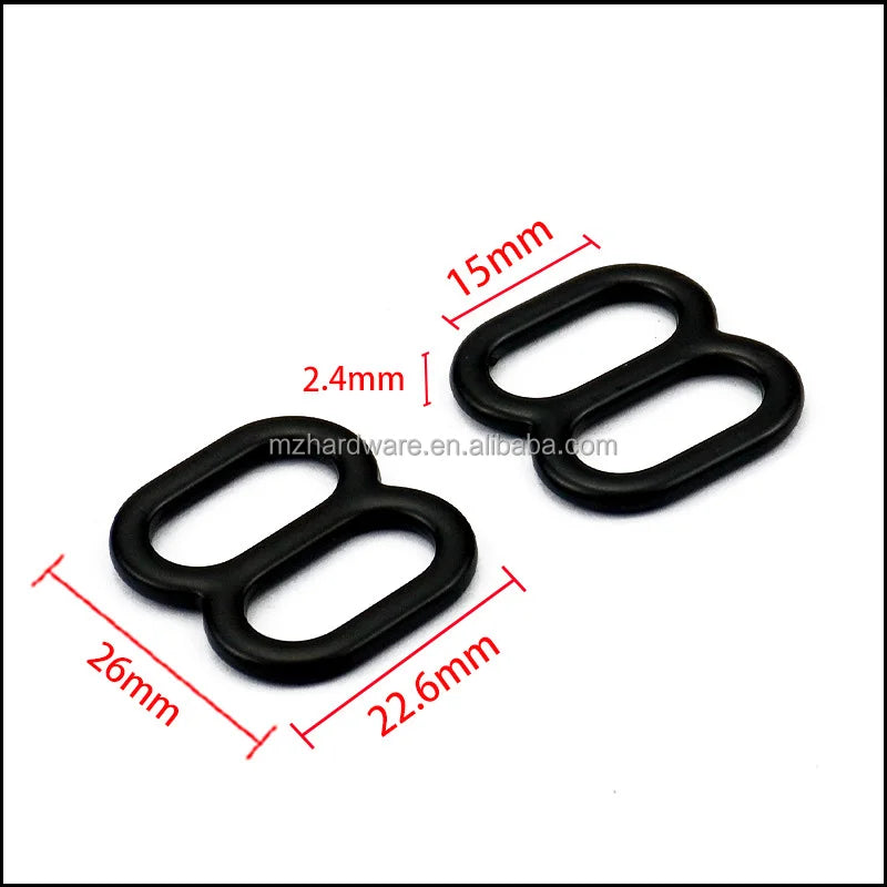 8-Shaped Strap Adjuster for Bra Coated Slider Metal Ring and Slider Underwear Accessories Bag Parts & Accessories