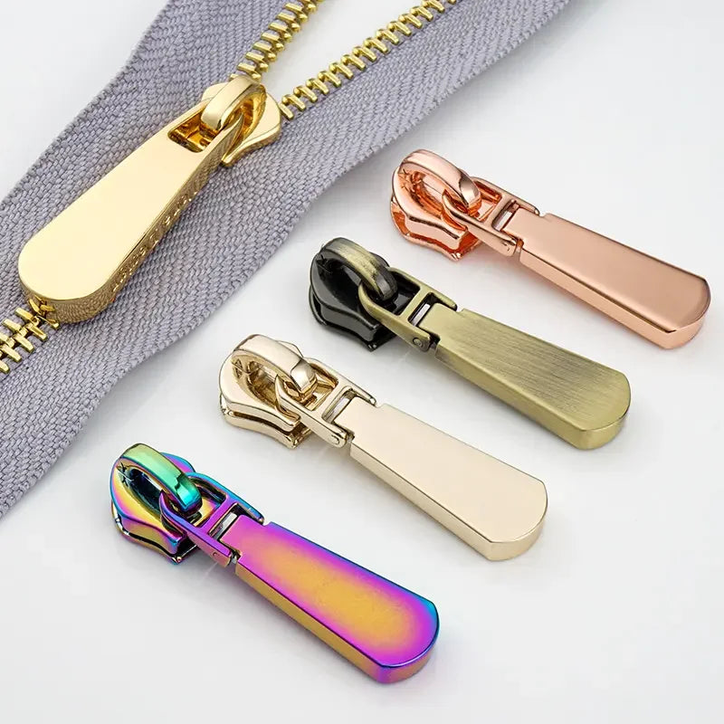 High Quality Eco-Friendly Metal Waterproof Zipper #5 Slider With Custom Logo Pulley Puller Zipper for Purses
