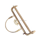 Factory Wholesale DIY Bag Kits 20/25cm Brass Handbag Handle Square Embossed Sunflower Kiss Clasp Sewing Brackets Frame Lock
