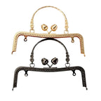 MZhardware Handle Purse Frame DIY Kiss Lock Bag Coin Purse Embossed Rose Flower Head Gold Three Flower Handle Kiss Lock