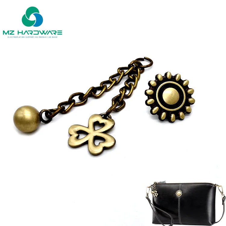 New Design Thickened Flower-Shaped Metal Bead Pendant Chain Jewellery Pendant Chains for Clothing Bags
