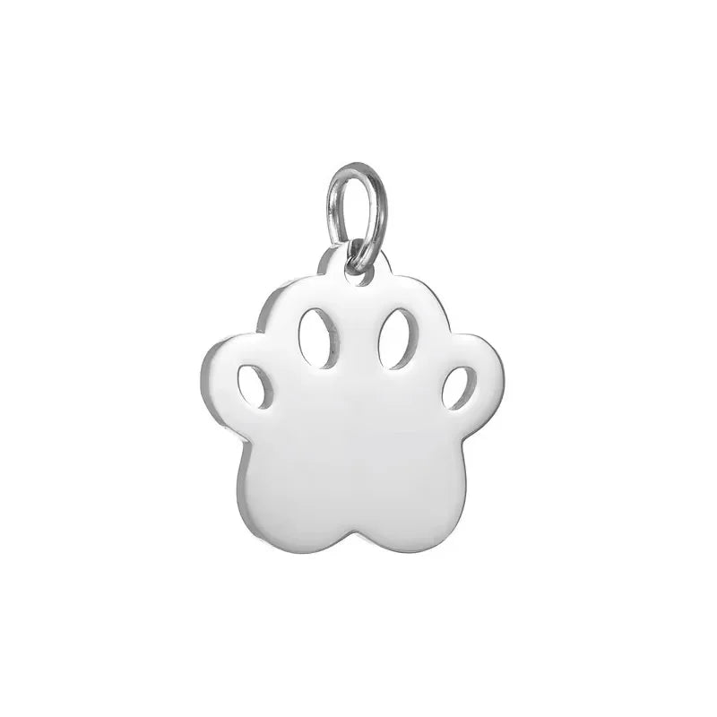 Custom Logo Tags DIY Printing Sublimation Key Chain Paw Shaped Brass Paw Metal Crafts Custom Dog Tags