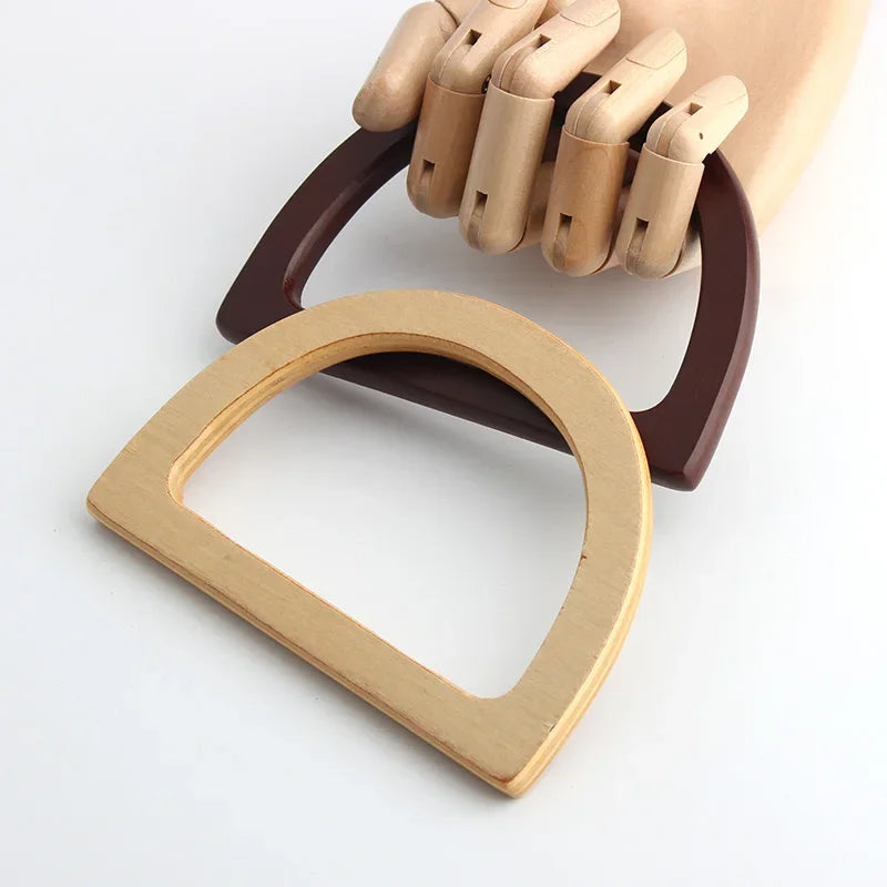 Spot Package Simple and Stylish Wooden Handle D-shaped Handle Replacement Parts DIY Wallet Handbag Handcraft Bag Handle