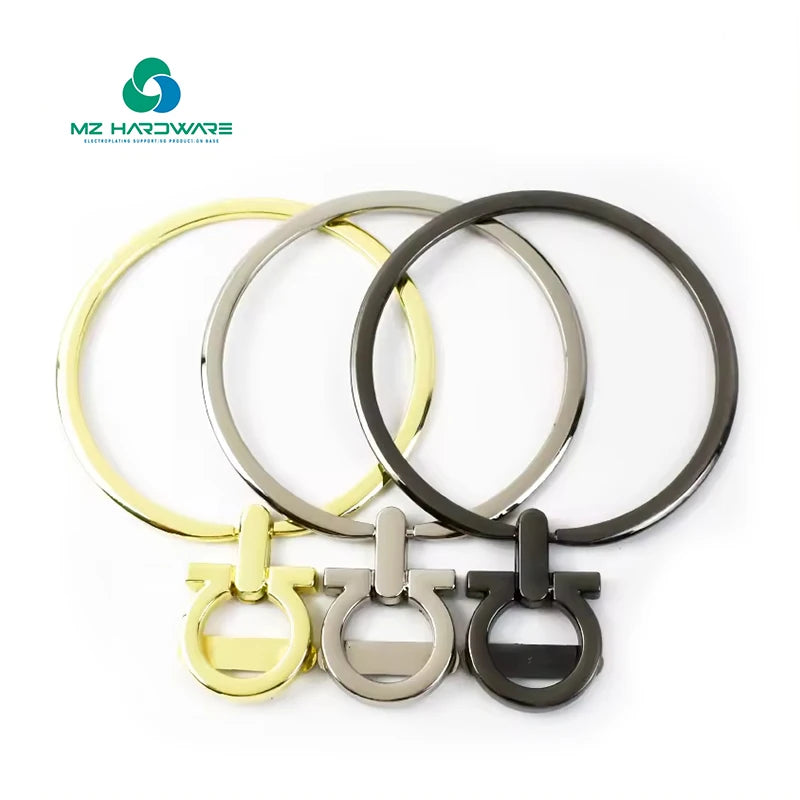 Wholesale Price Handbag Hardware Accessory Leather Handles for Big Ring Metal Purse Frame Handle