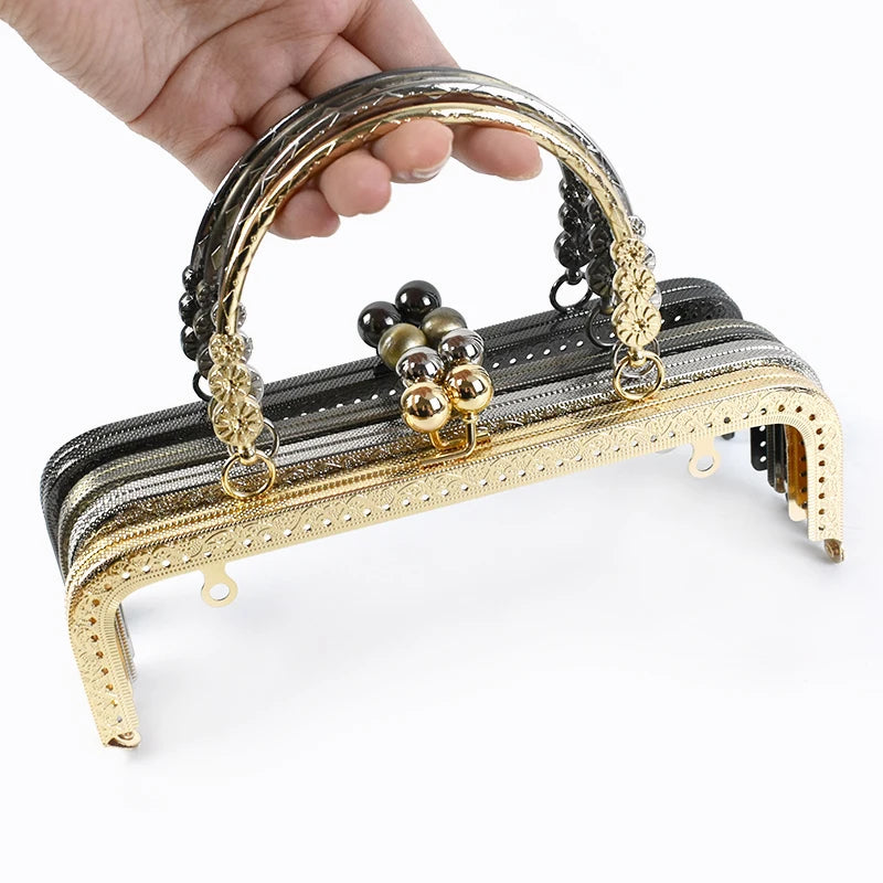 MZhardware 20.5cm Handbag Hardware Accessory Embossed Handbag Clutch Kiss Clasp Lock Purse Frame