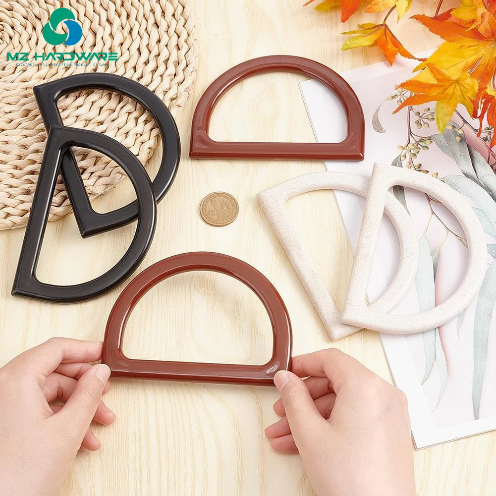 D-Shape Handmade Beach Bag Crochet Handbags Purse Handles Replacement Bag Handles for Straw Purse Special Bag Parts Accessories