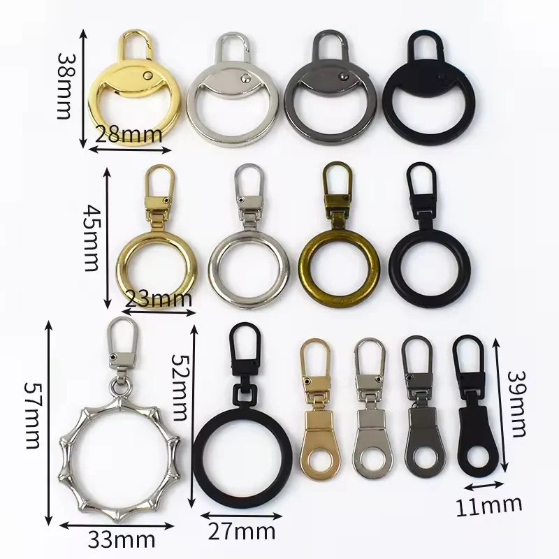 Custom Metal Zipper Puller Pendants Pull Head Good Quality Heart Shaped Accessories Detachable Clothes Zip Puller for Bags