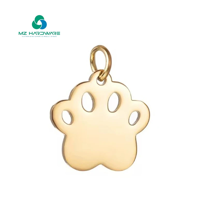 Custom Logo Tags DIY Printing Sublimation Key Chain Paw Shaped Brass Paw Metal Crafts Custom Dog Tags