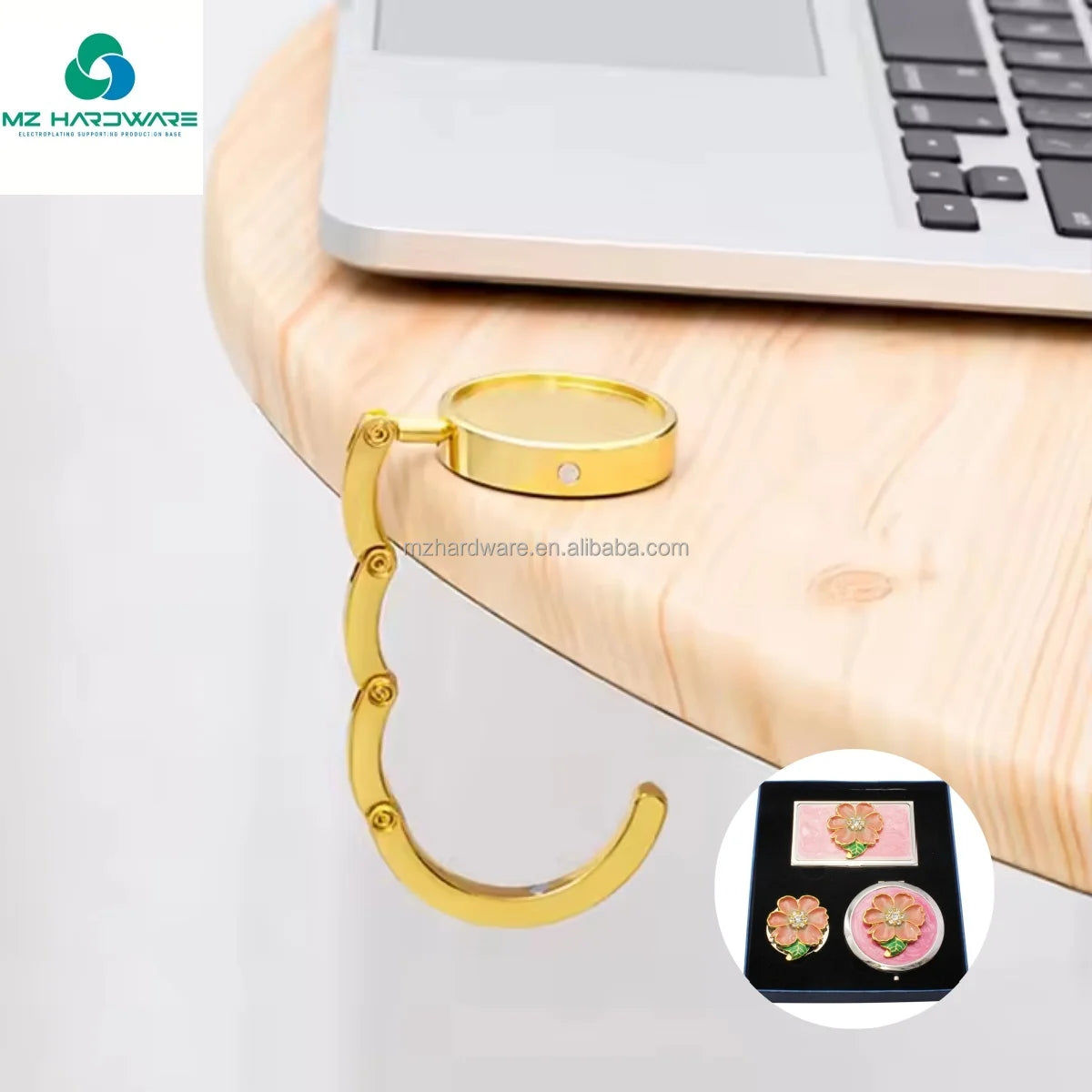 Custom Logo Zinc Alloy Table Hook for Home Decor/Promotional Gift, Portable & Rust-proof, MOQ 50pcs