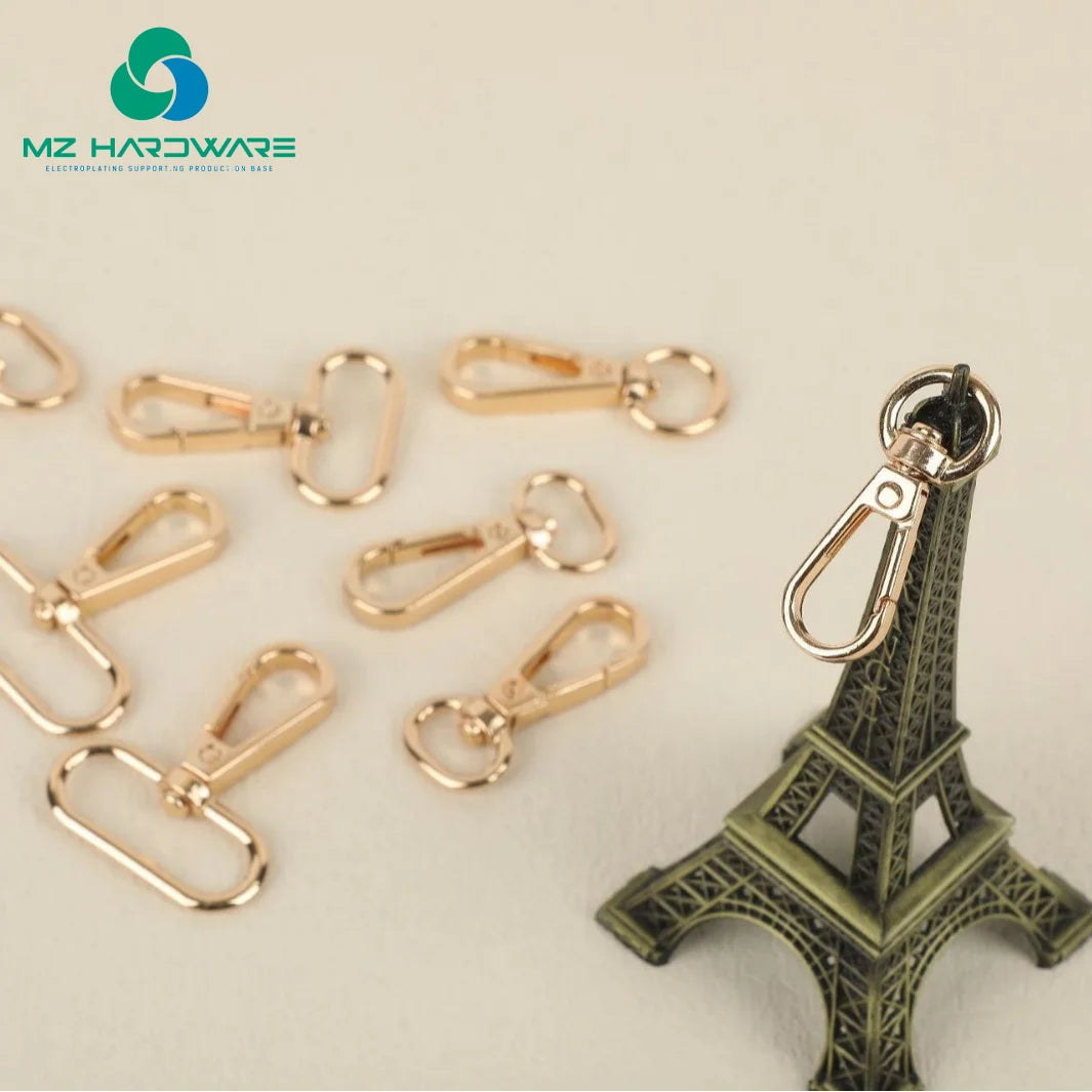 MZhardware Customized Metal Clasp Rotary Snap Hook for Leather Dog Collar Hardware Accessories Clip Hook for Wallet Bag Strap