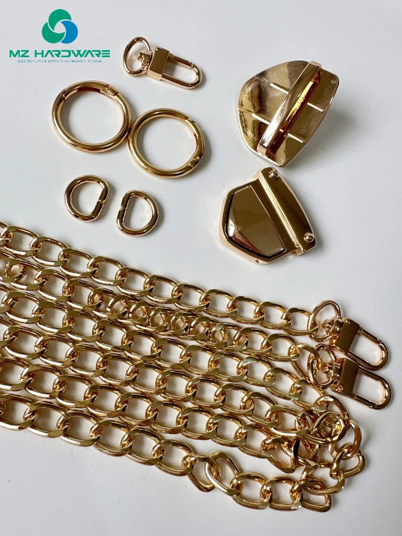 MZhardware Custom Handbag Hardware Accessories Buckle Fittings Set for Diy Backpack Metal Clasp Purse Crochet Hardware Kit