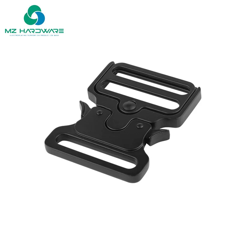 Custom Logo Tactical Buckle  Black Dog Collar Belt 38mm Heavy Duty Side Quick Release Metal Tactical Buckle