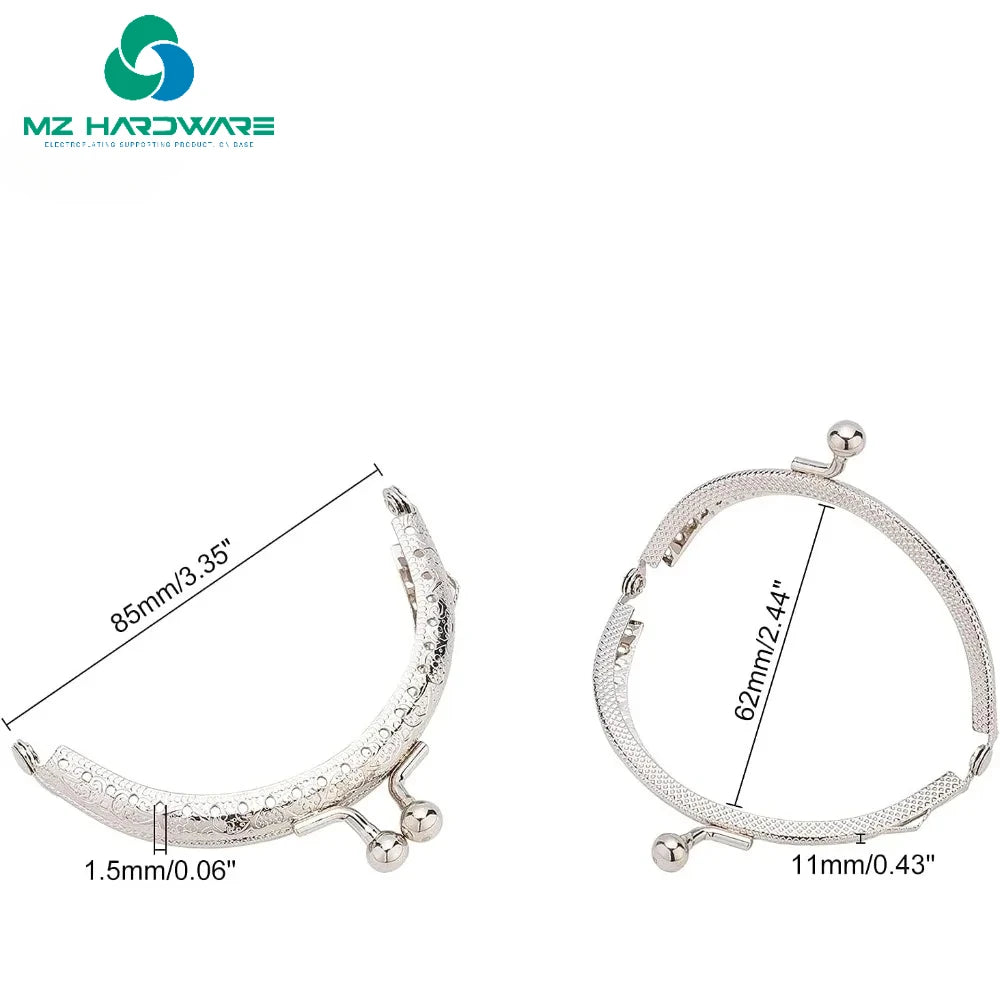 MZhardware 3.3 Inch Bag Kiss Clasp Lock Metal Purse Frame Small Coin Bag Clasp for DIY Purse Making Bag Handle