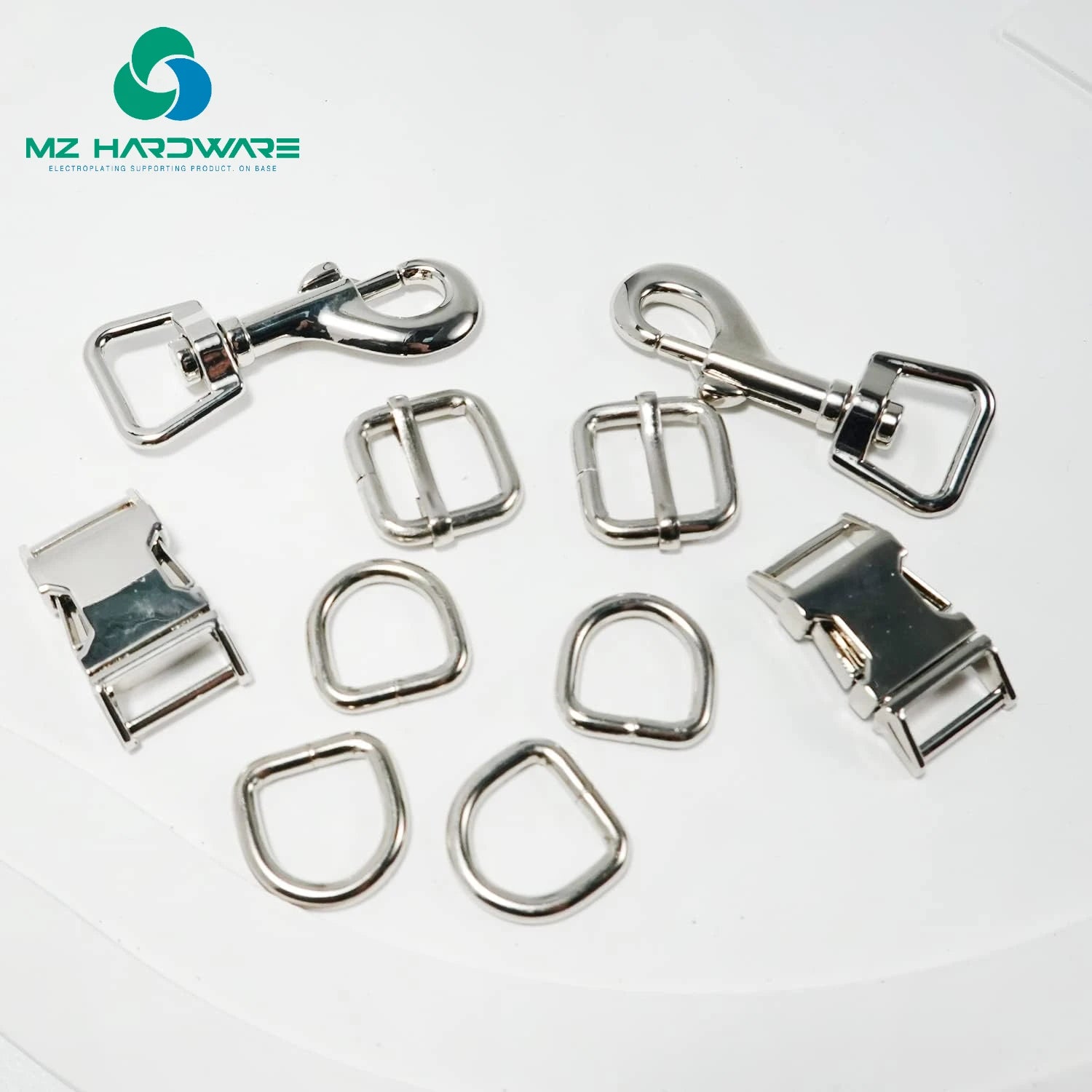 MZhardware Metal Swivel Snaps Hooks with D Rings Side Release Buckles Slide Buckle for Purses Lanyard Dog Collars