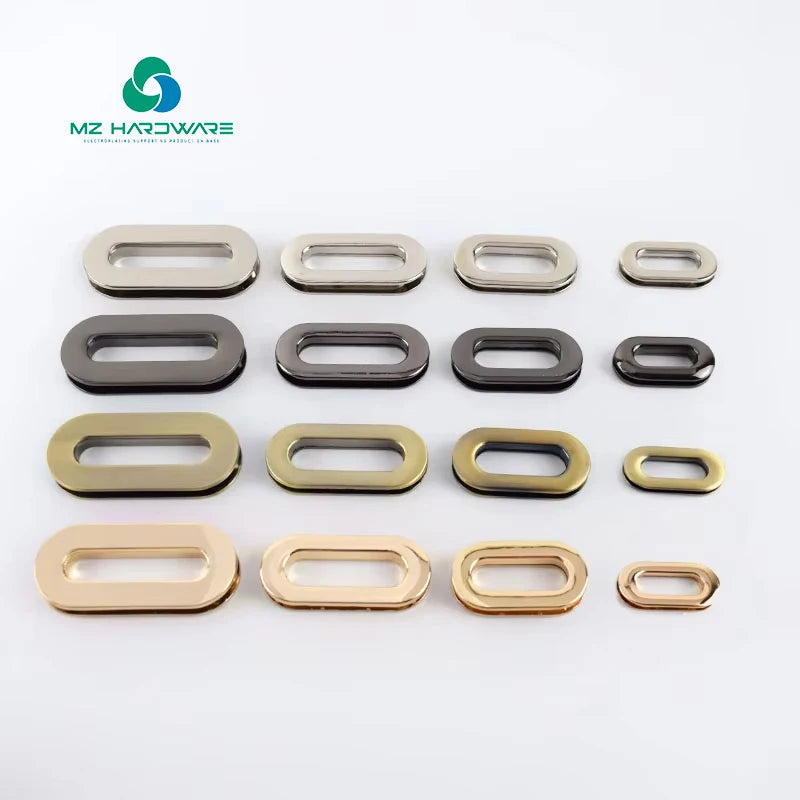 Factory Supply Custom Brass Oval Shaped Metal Eyelets Garment Grommet Oval Eyelet Handbag Alloy Eyelets Buckle