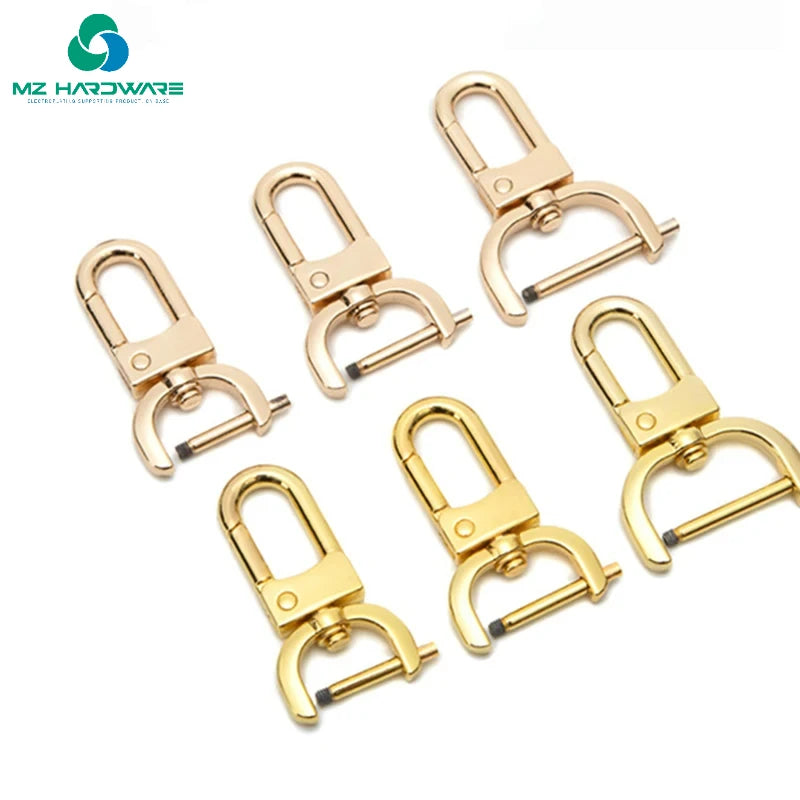 MZ Detachable Carabiner Metal Screw Lobster Clasp Hook Plated Gold Silver Black DIY Jewelry Making Keychain Bag Strap Supplies