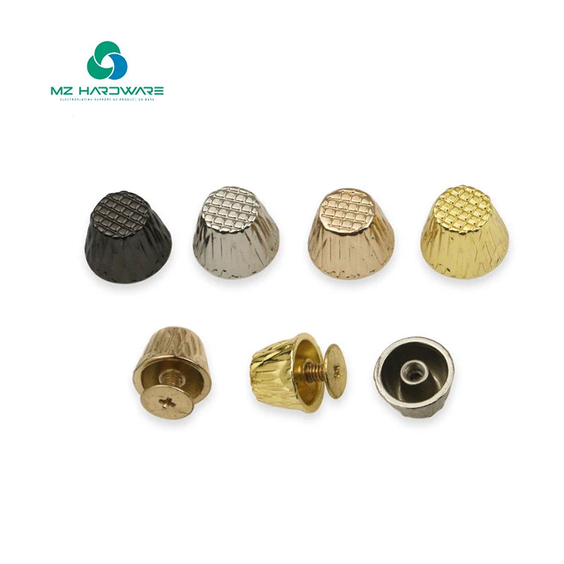 MZ Hot Selling Metal Bag Feet Metal Rivet Studs Leather Clothing Round Bucket Rivets for Handmade Leather Goods Bags