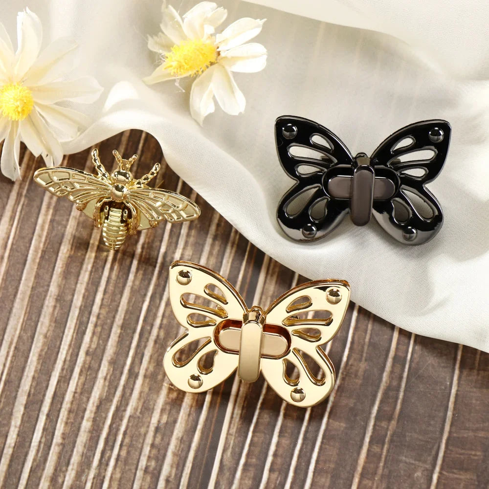 MZhardware Fashion High Quality Retro Turn Lock Bee Shape Metal Buckles Handbag Bag Clasp HardwareDIY Leather Crafts Accessories