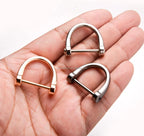 D-Rings Screw in Shackle Horseshoe U Shape D Ring DIY Leather Craft Purse Keychain Accessories for Strap