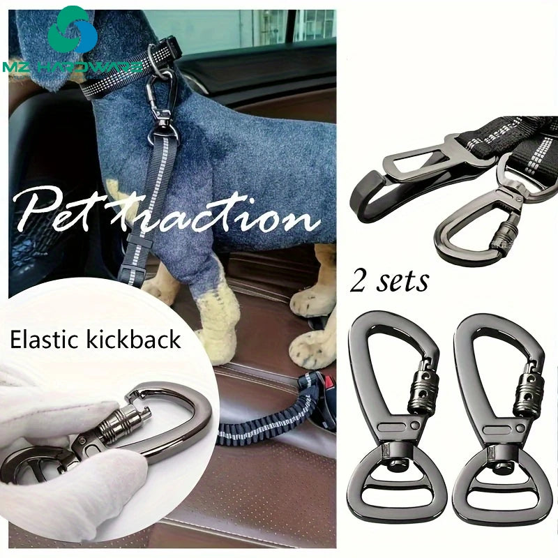 MZ Metal Dog Collar Leash with Swivel Snap Hook Buckle Lobster Clasp for Pet Lead Bags Special Accessory Strap