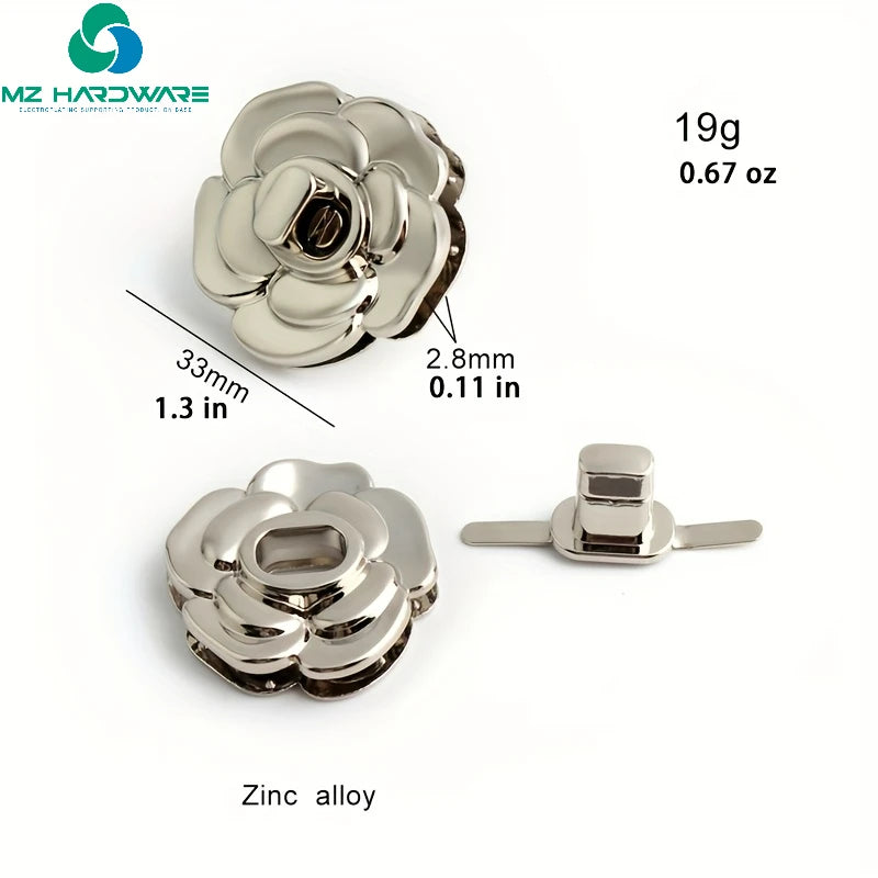 MZhardware Metal Snap Lock Clasp Zinc Alloy Decorative Buckle for DIY Handbags Accessory