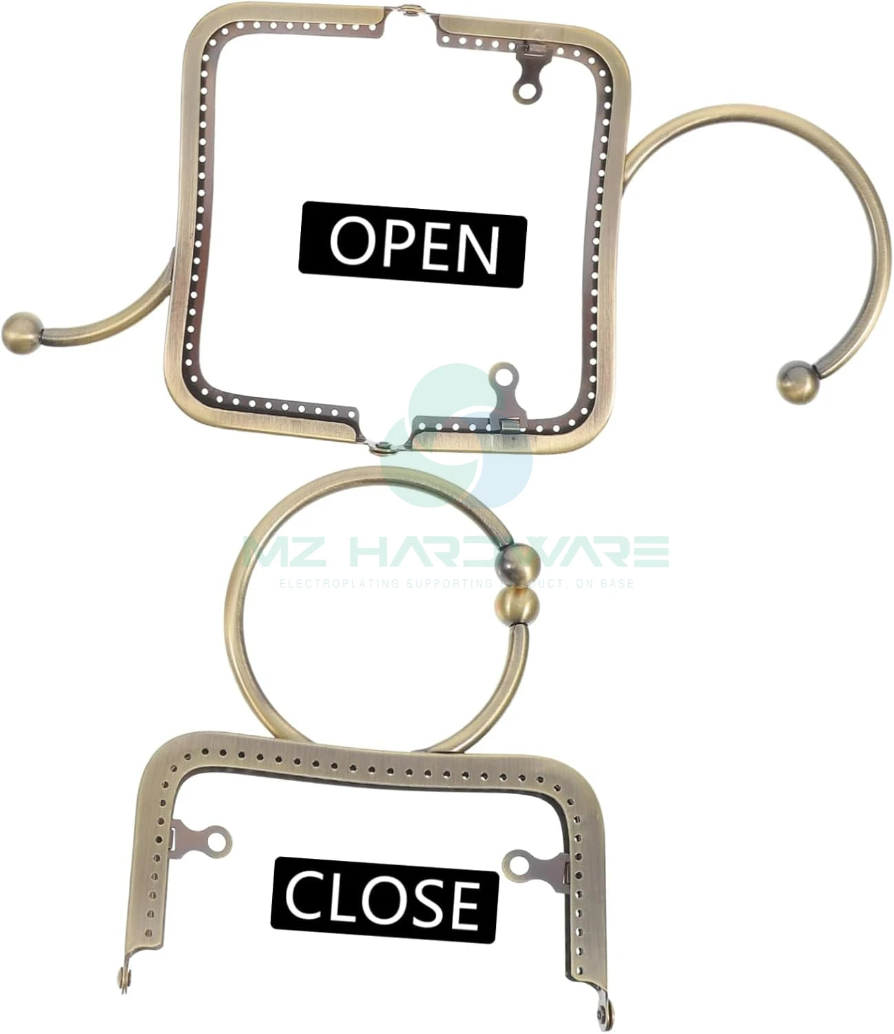 MZ 12.5cm Metal Purse Handle Frames for DIY Handbag Repair Elegant Smooth Grip Fixed Carry Handle for Bag Making Accessories