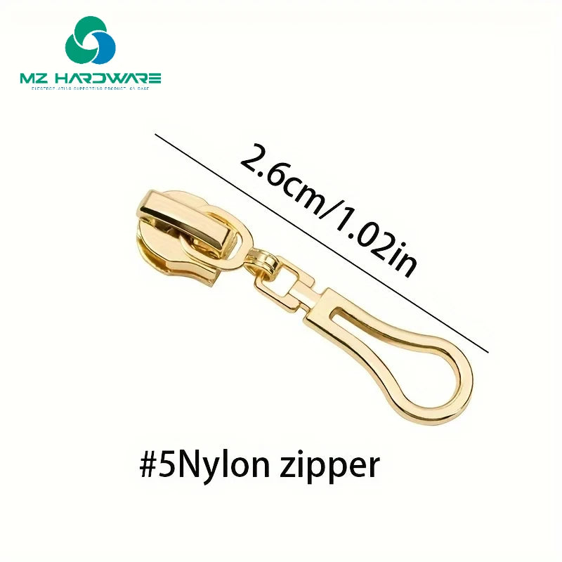 MZhardware High Grade Bag Hardware Metal Made Zipper Puller Custom Engraved Logo Gold Metal Zipper Pull