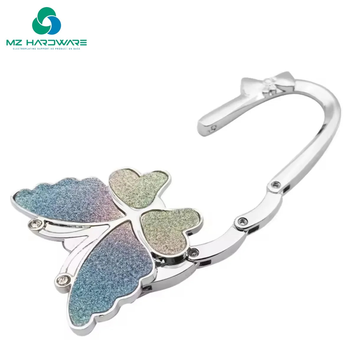 Custom Handbag Hook Bag Accessories Colorful Butterfly Creative Student Gifts Foldable Metal Bag Hanger