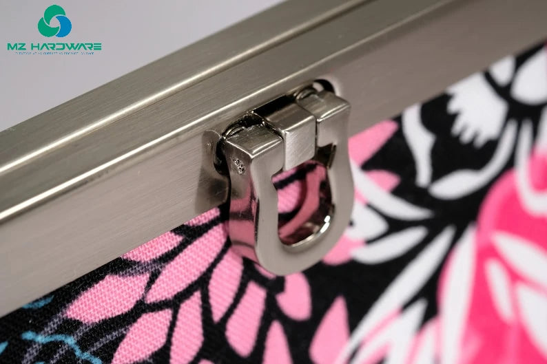 Open Clasp Brushed Gunmetal/Antique/Pure Black Clutch Straight Channel Wallet Frame, Purse Frame