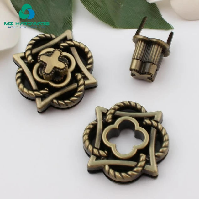 Gold Die-cast Lock for Luggage and Bag Hardware Accessories, Flower Lock, Petal Lock, Bag and Handbag Lock Buckle Hardware Auxil