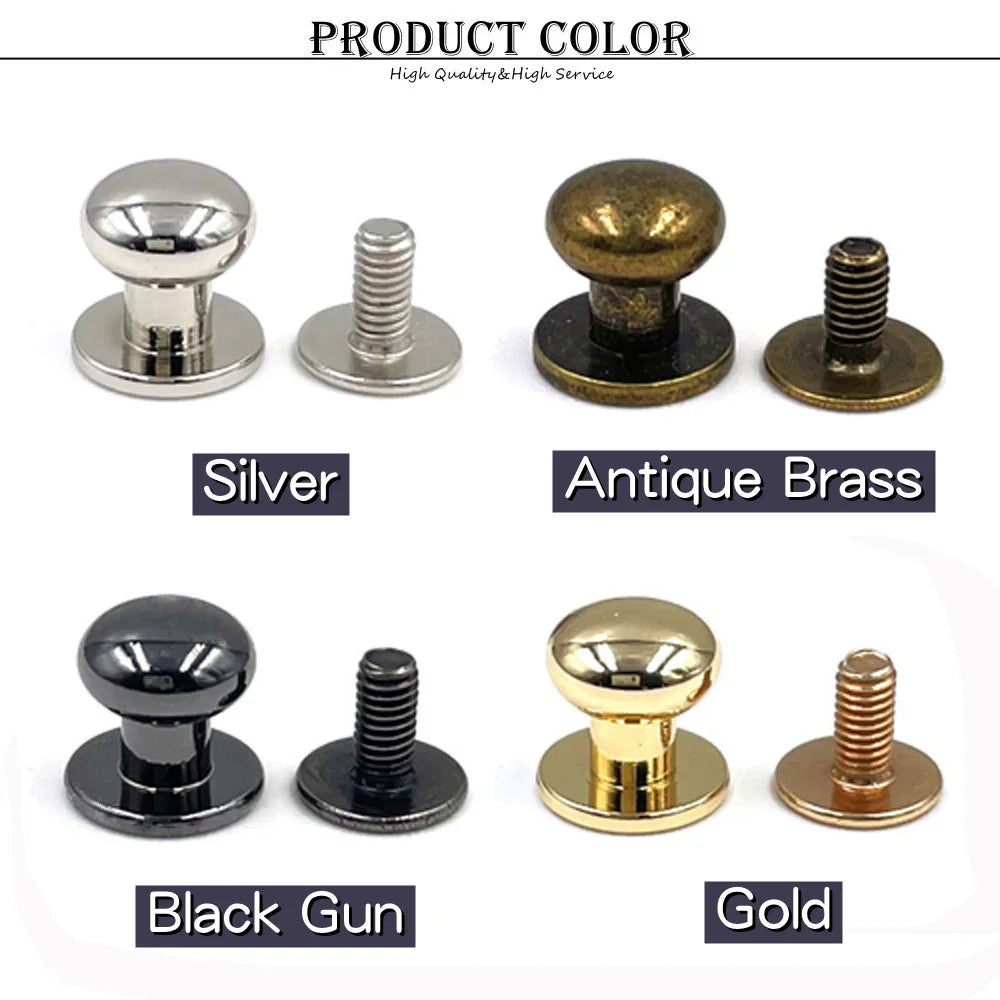 Customized 8mm 10mm 12mm Round Head Brass Monk Head Studs Rivet for Bags Accessories