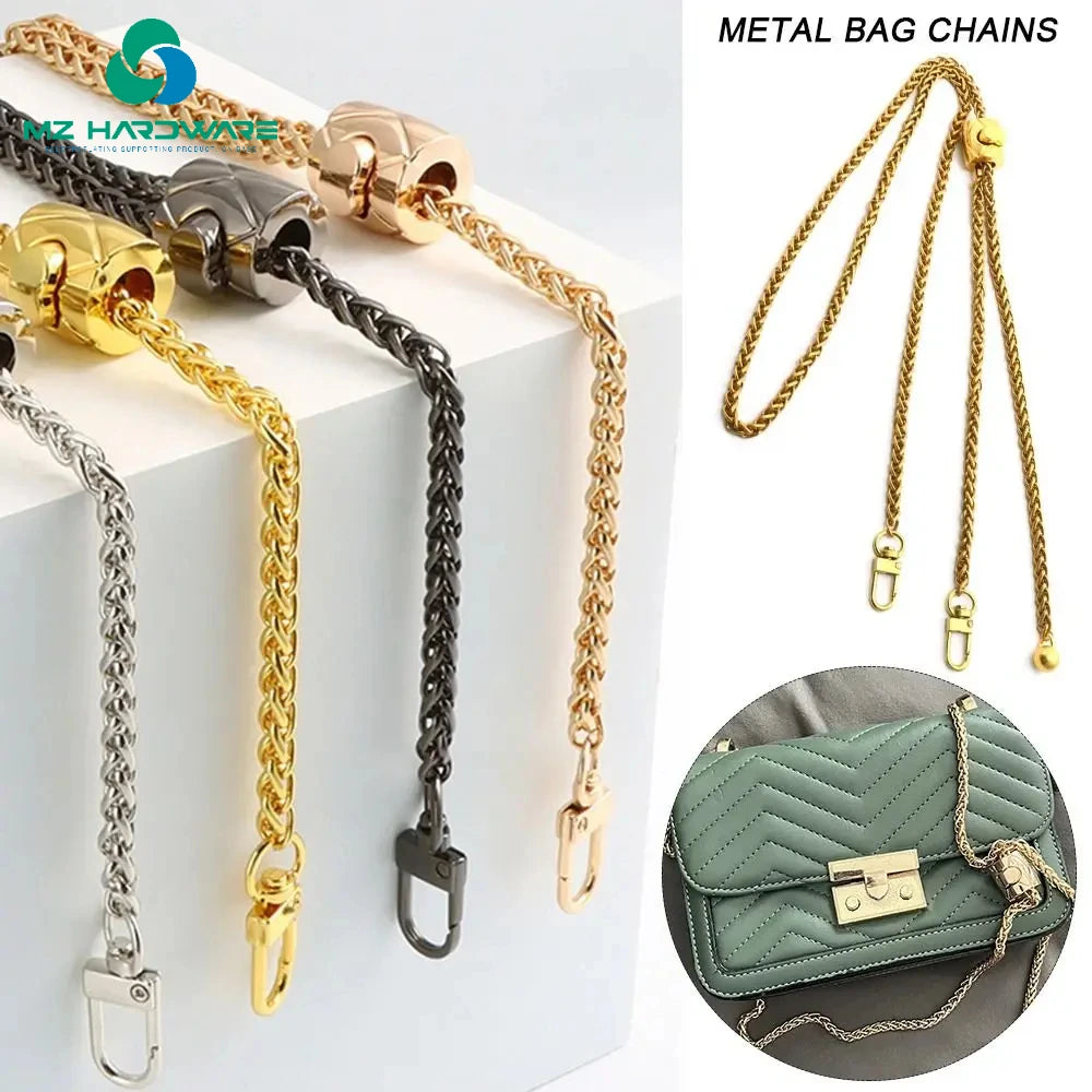 DIY Metal Purse Chain Strap Fashion Adjustable Gold Bag Metal Chain All-match Bag Accessories Strap Transfer Bead Bag Chain